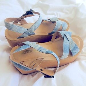 Free People Kork-Ease denim platform sandals